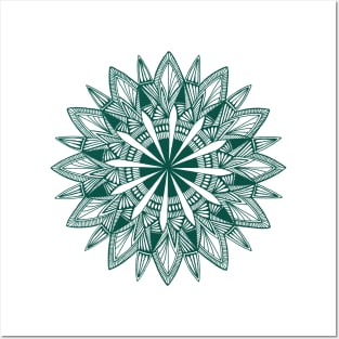 Mandala (teal) Posters and Art